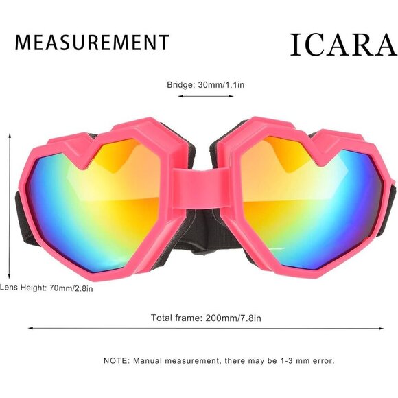 ?Women Pink Heart Shaped Sunglasses Fashion Ski Goggles Oversize Love Glasses main image 3